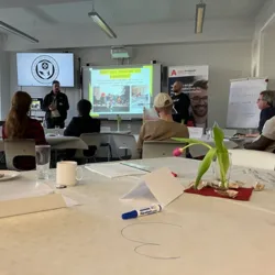 lecture being held in a classroom