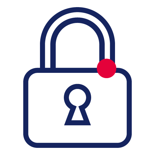Geschlossenes Vorhängeschloss als Symbol für Datenschutz, Sicherheit und vertrauliche Meldungen.