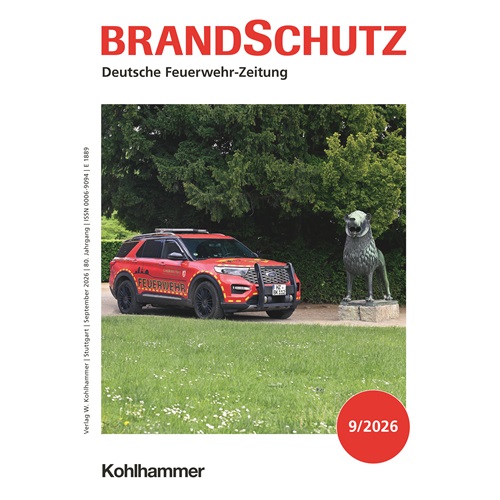 Titelseite der Fachzeitschrift Brandschutz – Deutsche Feuerwehr-Zeitung mit einem Einsatzfahrzeug der Feuerwehr auf dem Titelbild.