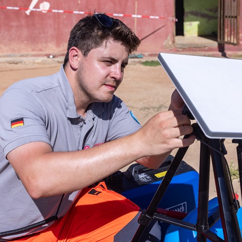Akkon-Student Marc Ruhsart bei der Arbeit während seines humanitären Einsatzes in Venezuela.